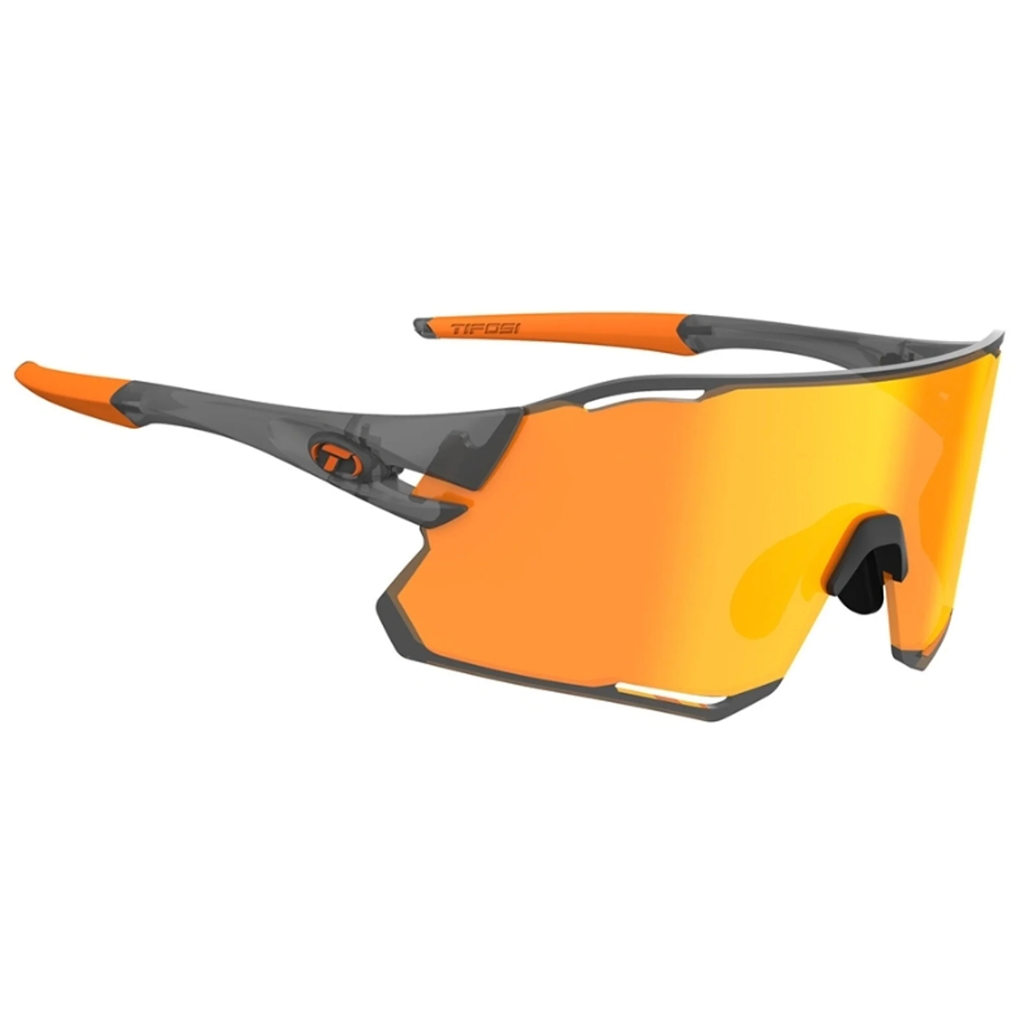 Tifosi Rail Race Sunglasses Satin Vapor With Clarion Orange And Clear Lens - Image 3