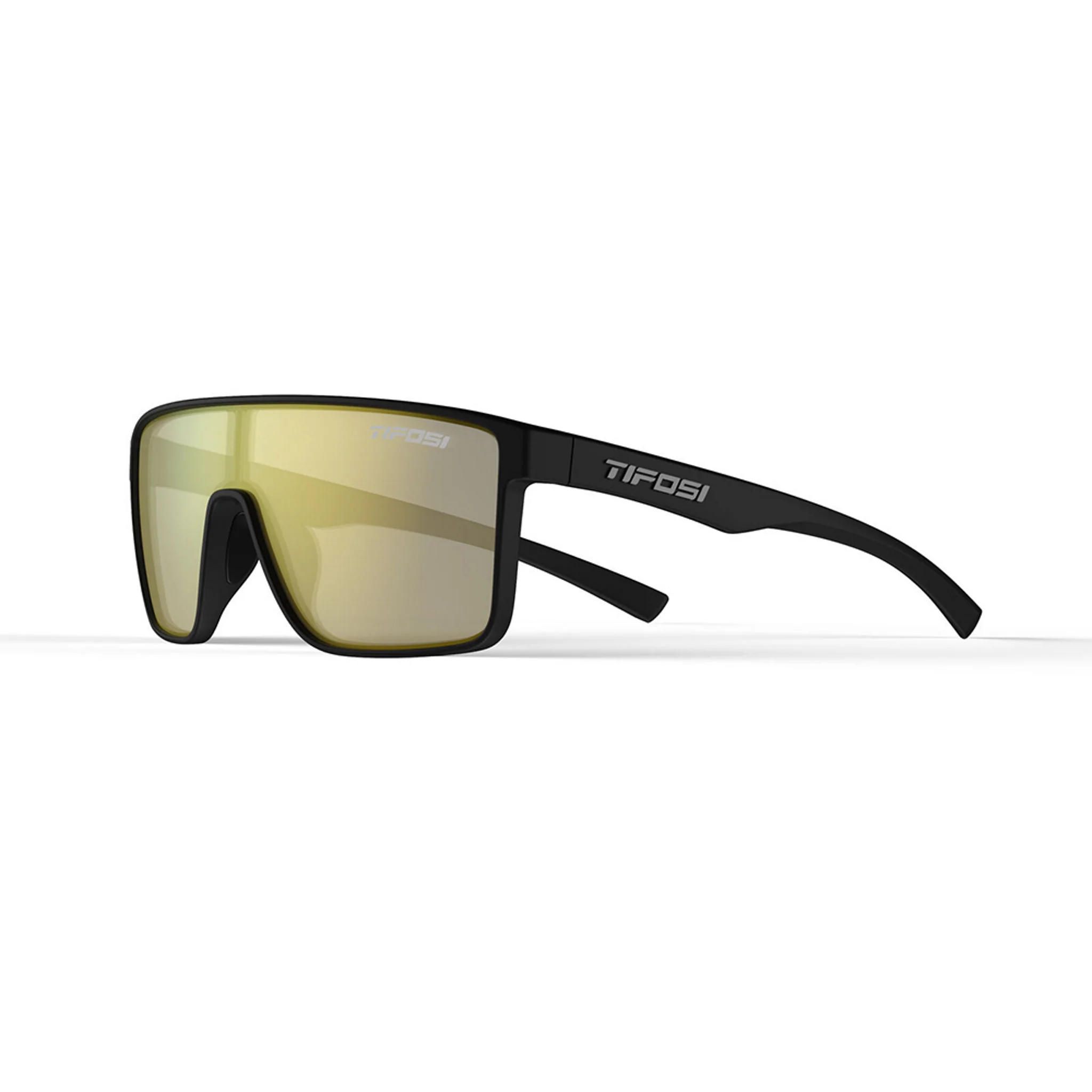 Tifosi Sanctum Sunglasses Sunglasses Matte Black with Smoke Yellow Mirror Lens - Image 3