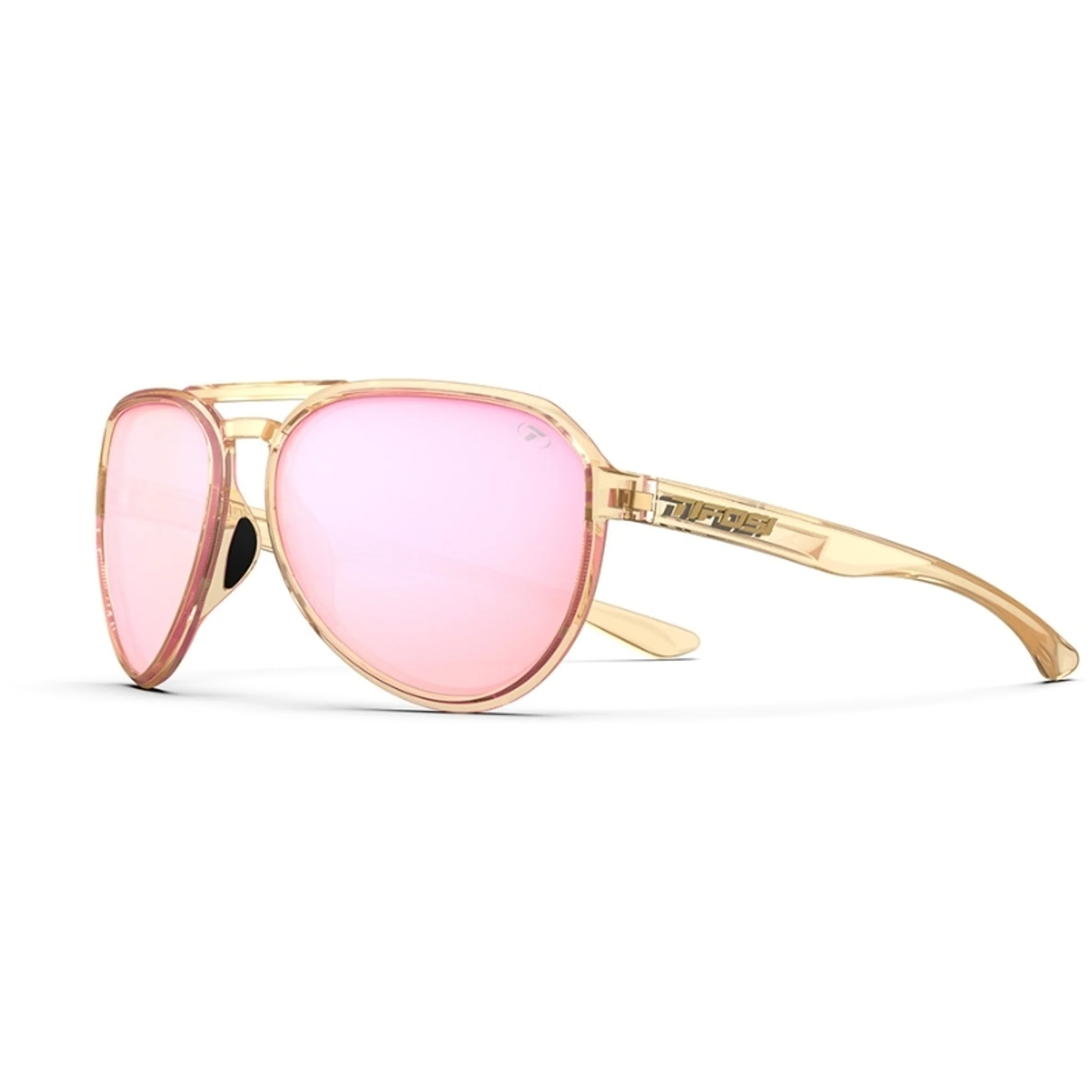 Tifosi Selca Sunglasses Crystal Brown With Pink Mirror Lens - Image 4