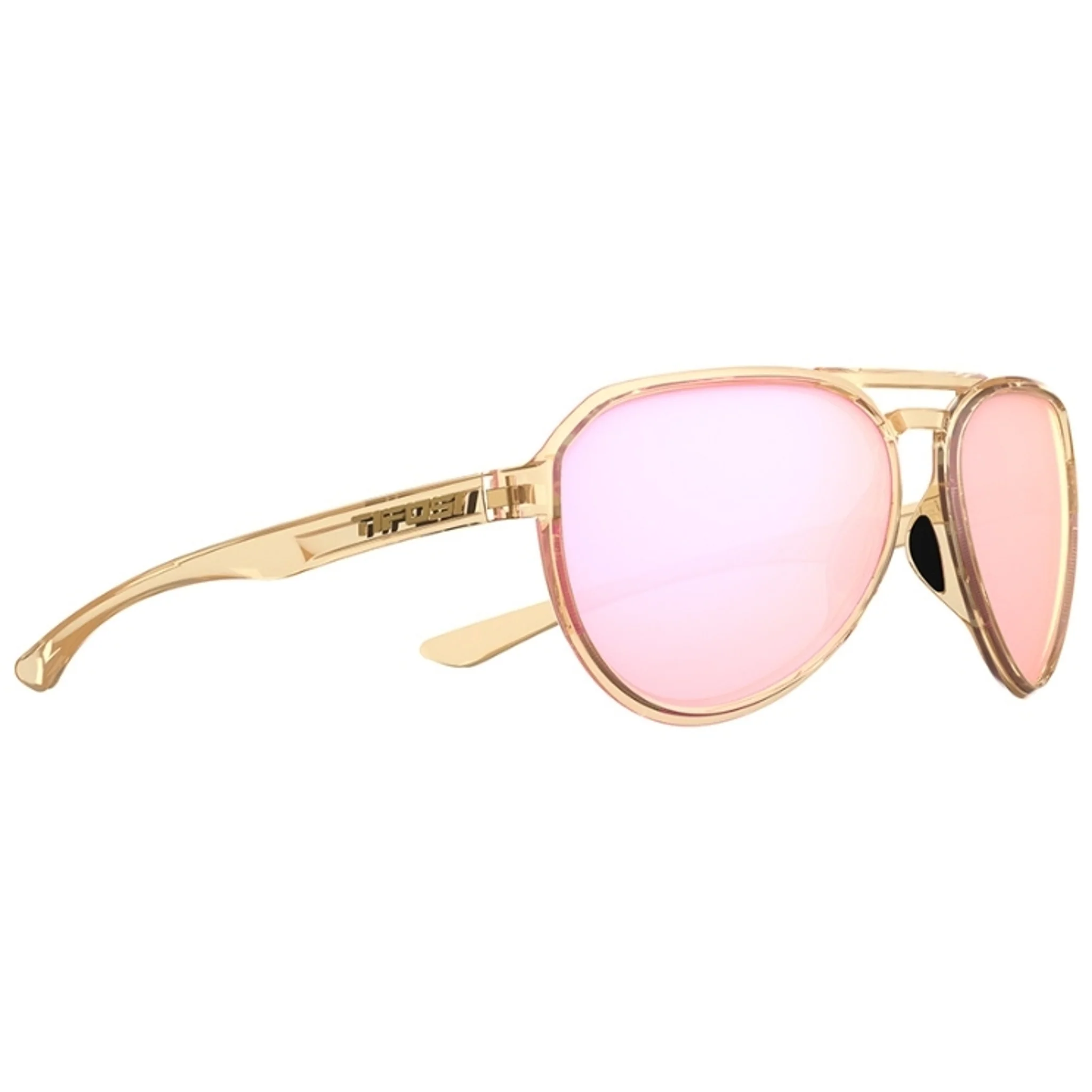 Tifosi Selca Sunglasses Crystal Brown With Pink Mirror Lens - Image 5