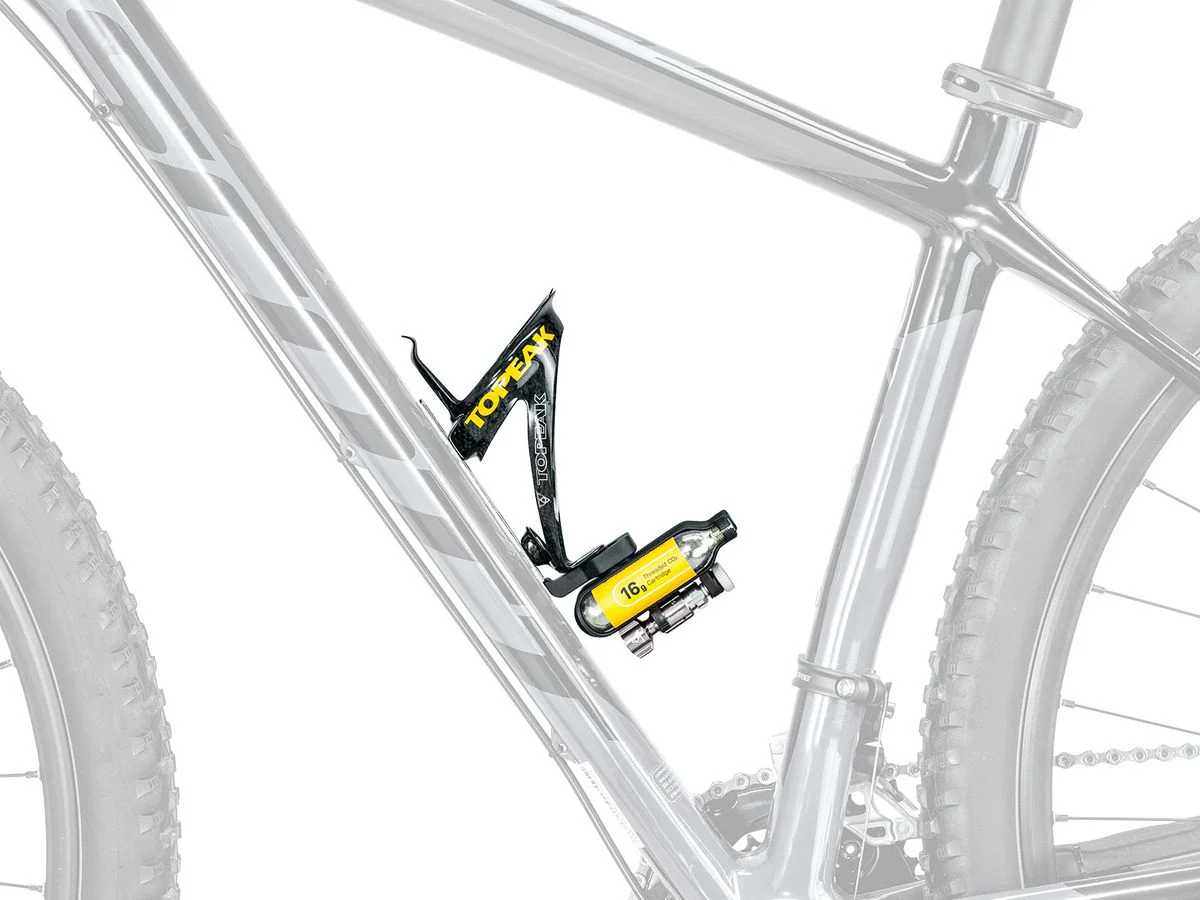 Topeak CO2 Ninja CO2 Cage Mount + Micro Airbooster + 2x Threaded 16g CO2 - Image 2