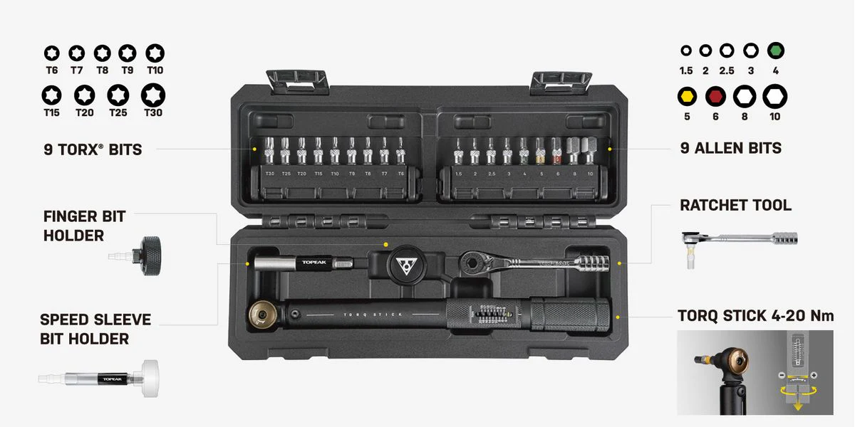 Topeak Workshop Tool Torq Stick Pro 4-20 Nm Torque Wrench - Image 7