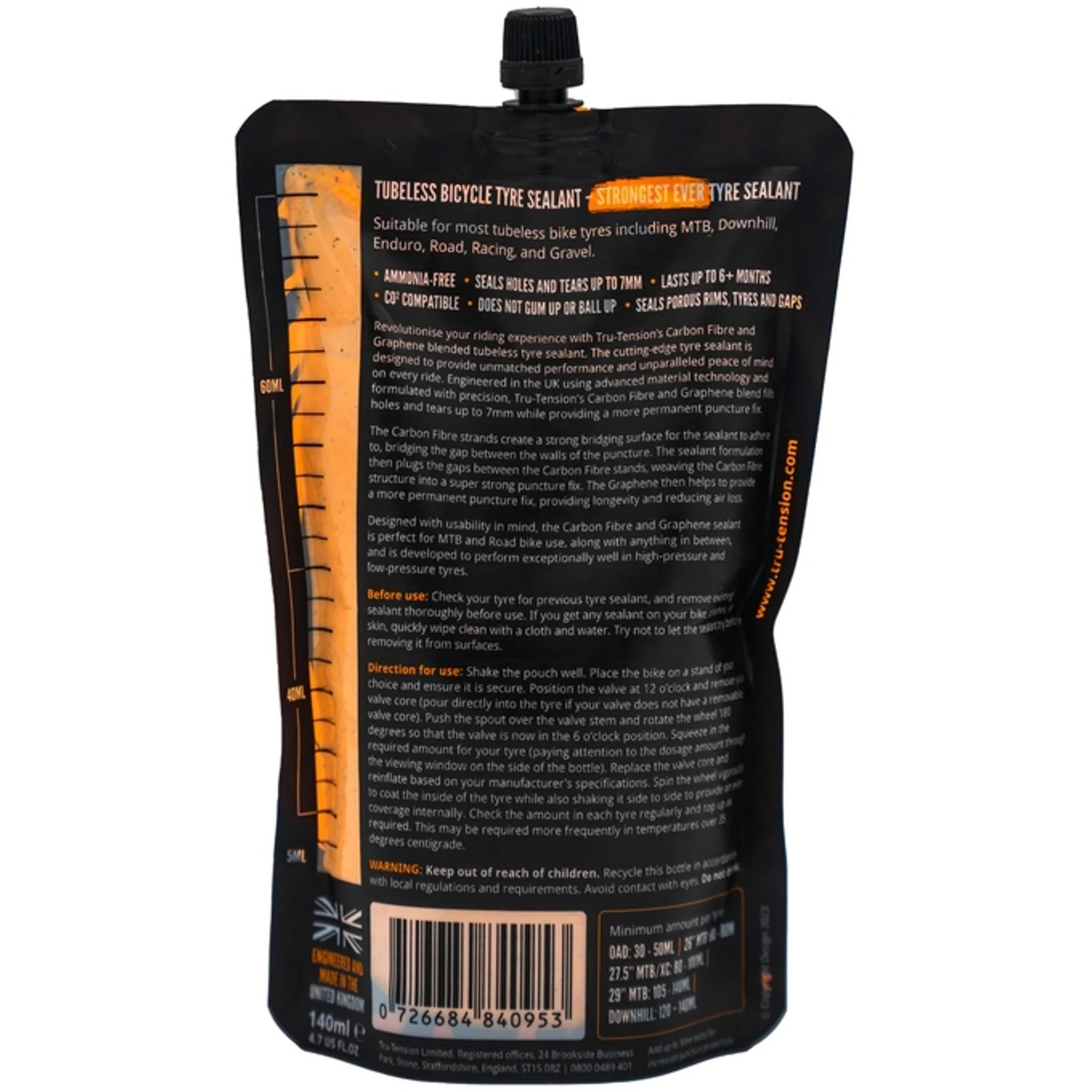 Tru-Tension Tubeless Sealant 140ml - Image 3