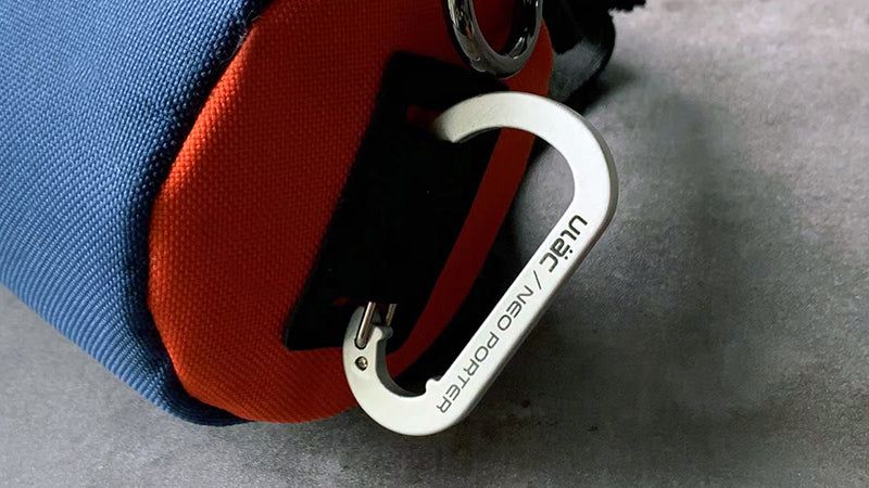 ULAC Handlebar Roll Bag 1.1L with Carabiner Navy Orange - Image 5