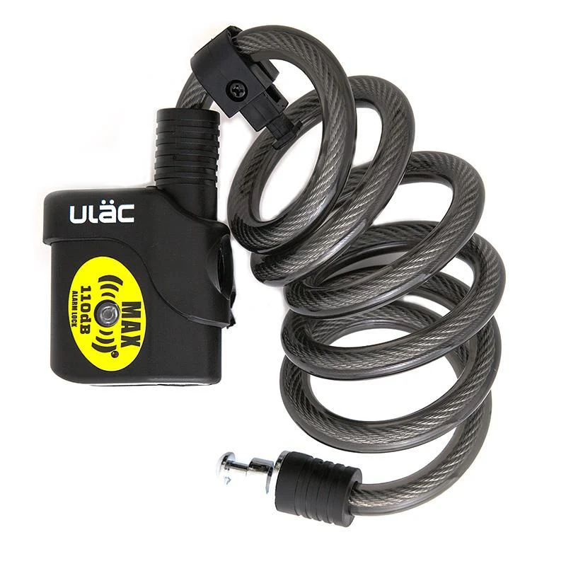 ULAC Lock Bulldog Cable 110 Decibel Alarm Key 12mm x 120cm Black - Image 2