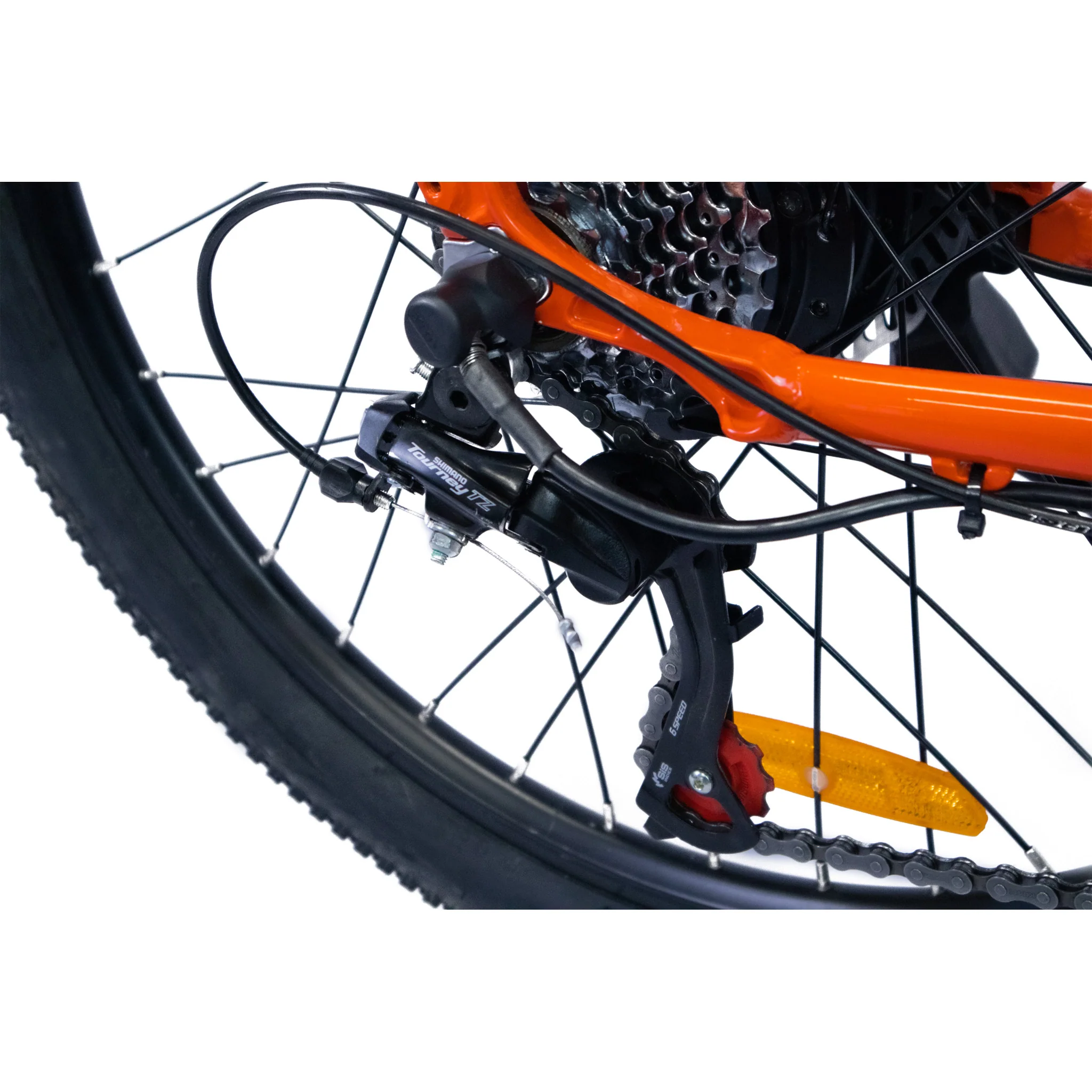 VelectriX Hurricane 24" Kids Electric Bike 34cm Orange - Image 5