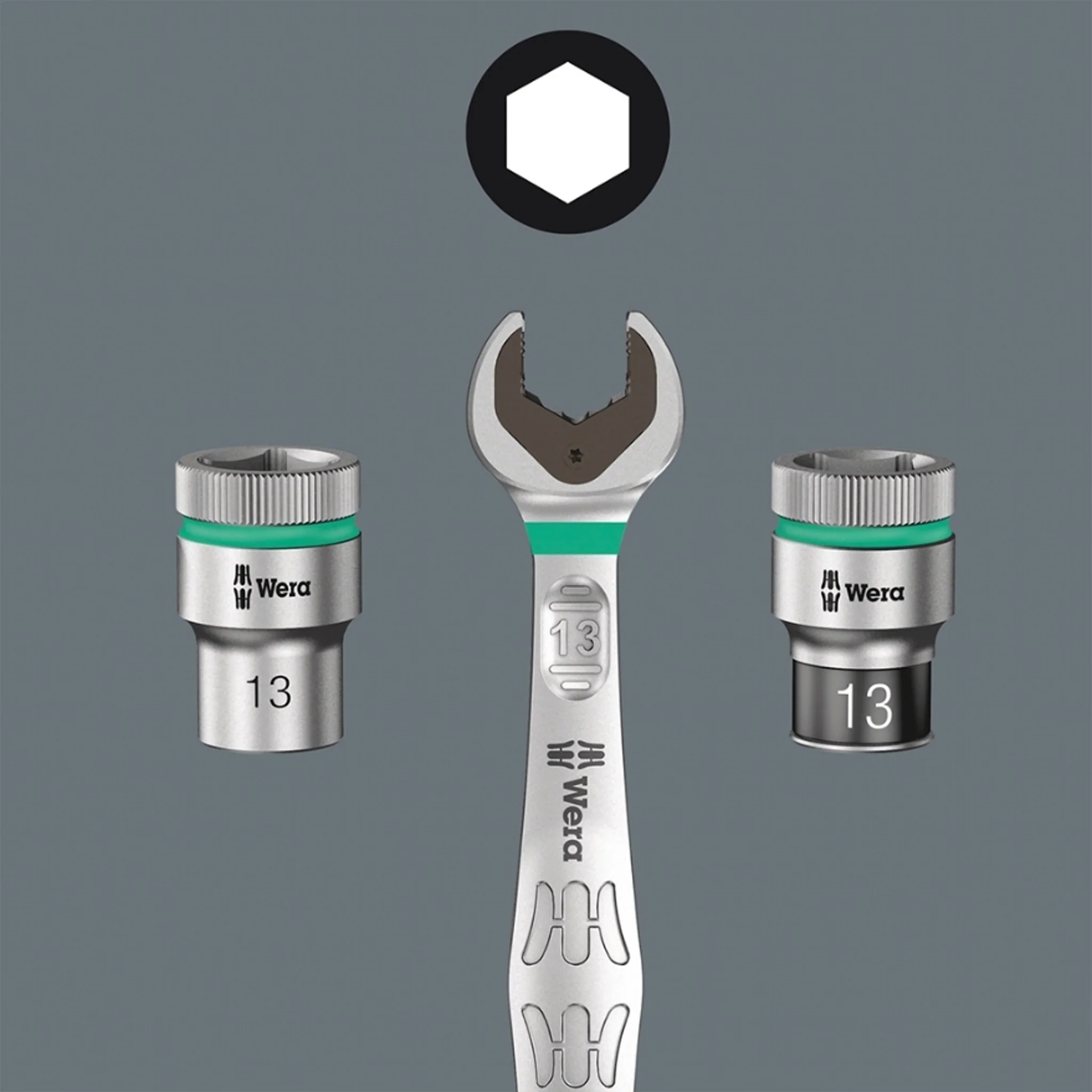 Wera Mini Ratchet 8008 A Zyklop with 1/4" Square Drive - Image 4